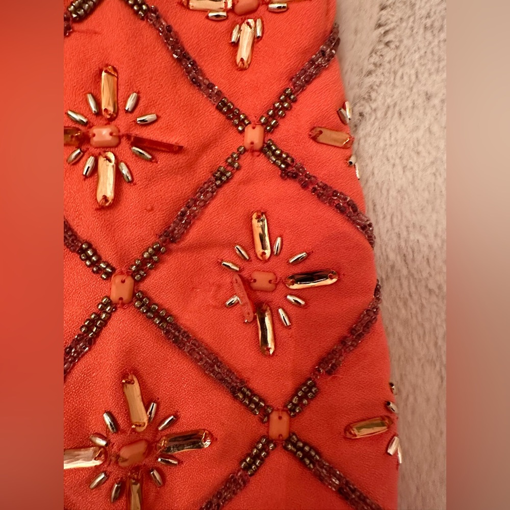 NBD Revolve Hypnotize Me Micro Mini Coral Beaded Dress NWOT Size Small - Picture 3 of 13